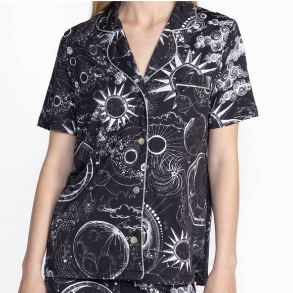 JOHNNY WAS MINA XL THE SHORT PJ CELESTIAL SLEEP SHIRT SUN MOON STARS NWT RARE!